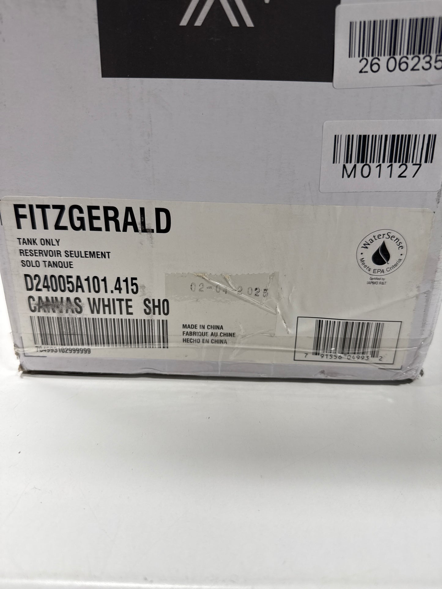 DXV Fitzgerald Tank 1.28 GPF Model: D24005A101.415