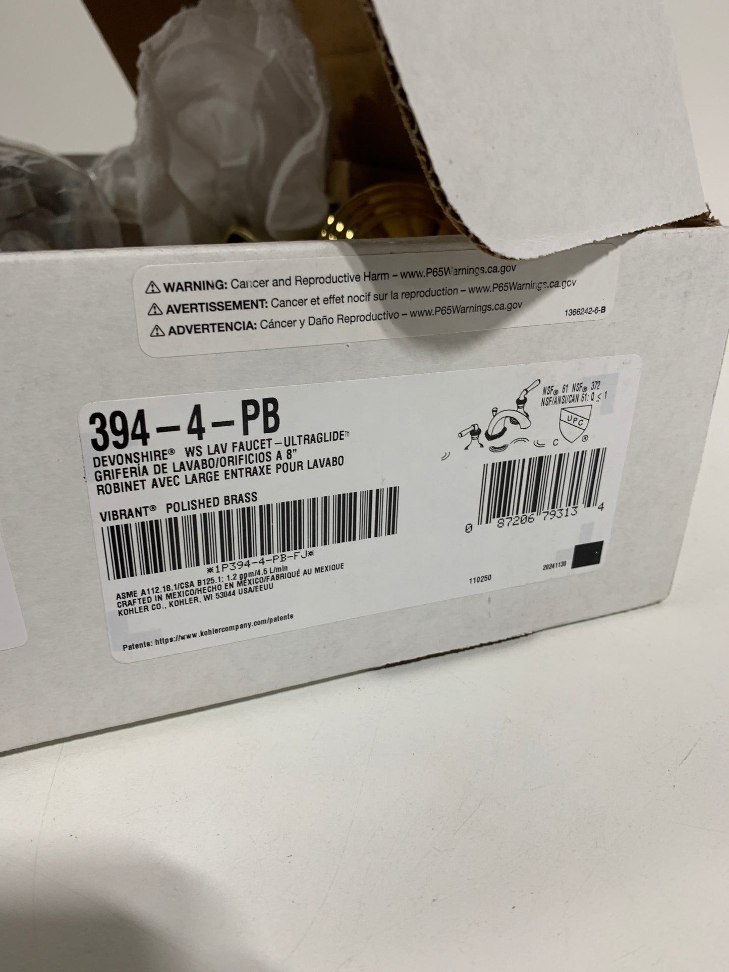 Devonshire 8 in. Widespread 2-Handle Low-Arc Bathroom Faucet in Vibrant Polished Brass