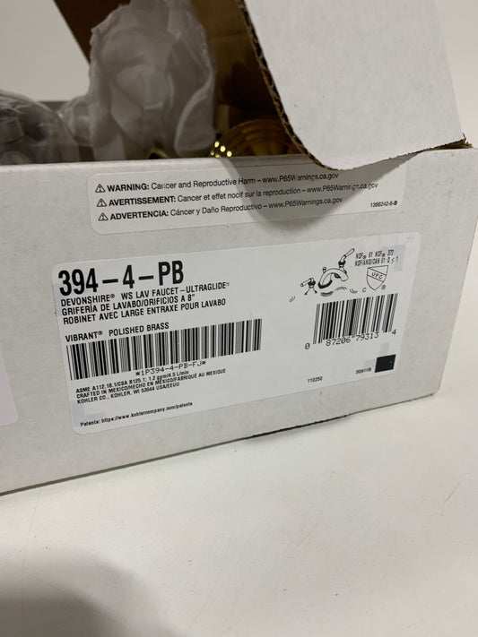 Devonshire 8 in. Widespread 2-Handle Low-Arc Bathroom Faucet in Vibrant Polished Brass