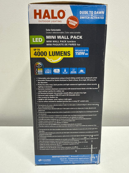 MWP Series Mini Wall Pack, 120 to 277 V, LED Lamp, 3772 to 4198 Lumens, 3000, 5000 K Color Temp