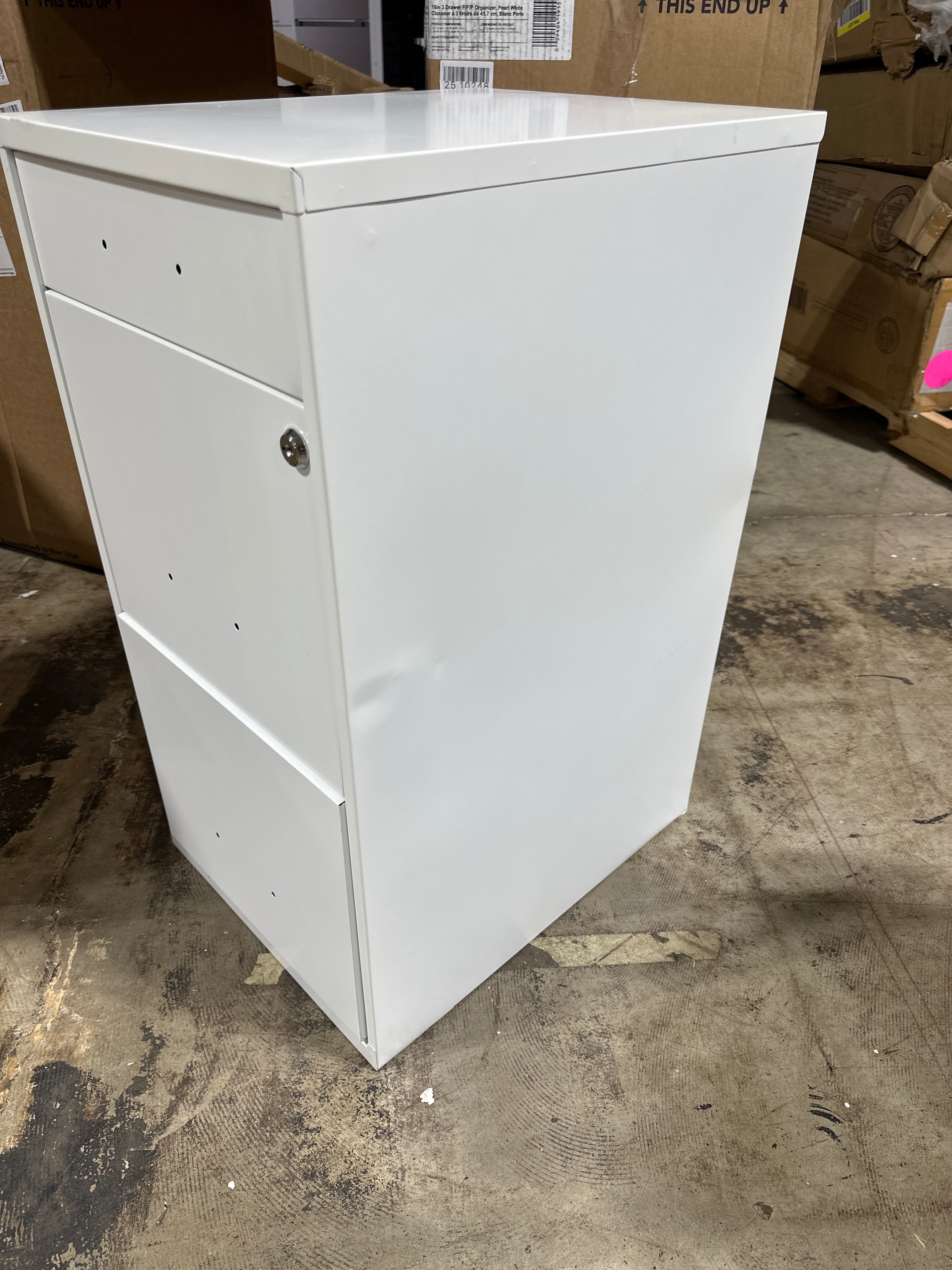 Dent Space Solutions 3 Drawer Letter Width Vertical File Cabinet with Pencil Drawer White - *Furniture & Organization