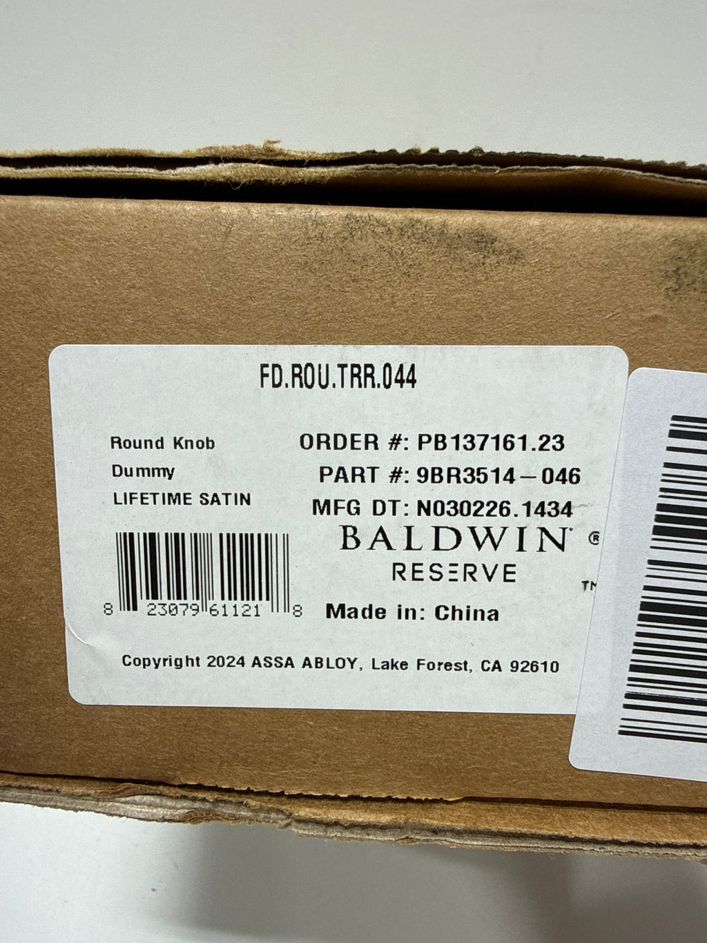 Baldwin FD.ROU.TRR Round Non-Turning Two-Sided Dummy Door Knob Set with Round Rose