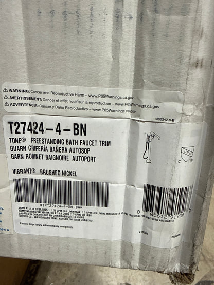 KOHLER K-T27424-4 Tone Floor-mount Bath Filler Trim with Handshower