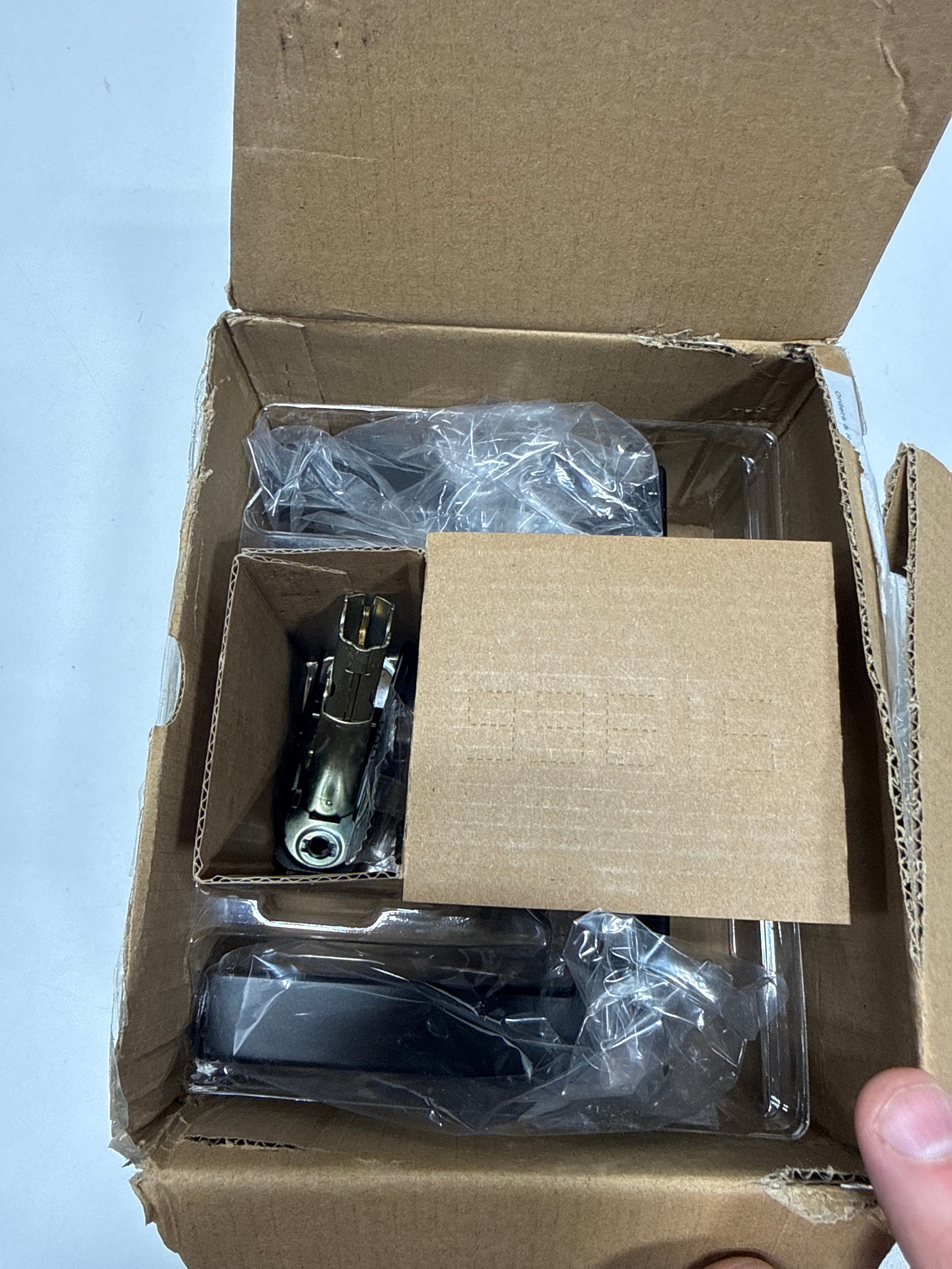 Kwikset 720HFLRCT Halifax Passage Door Lever Set with Rectangle Rose Matte Black