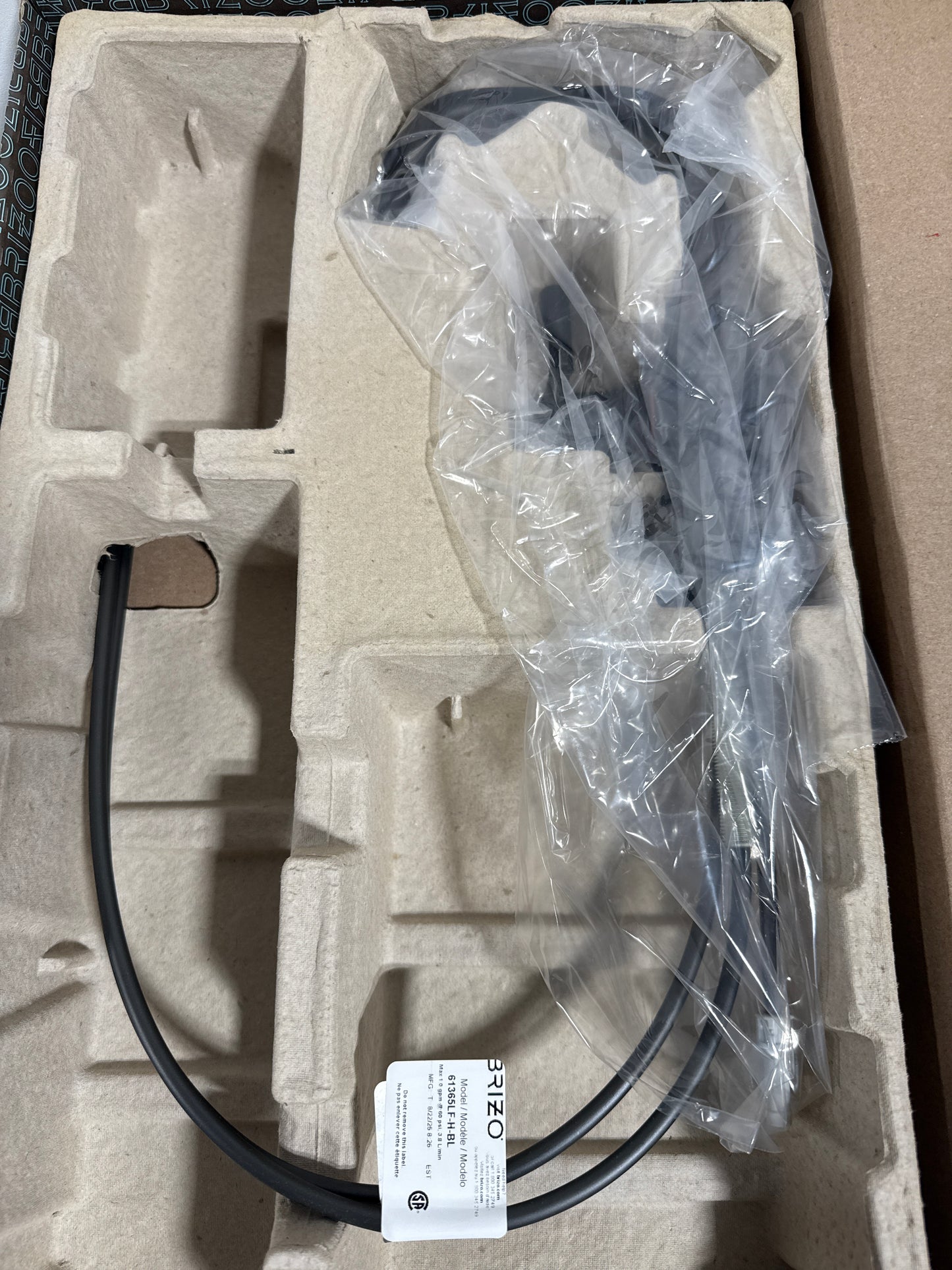 Brizo 61365LF-H Odin 1.0 GPM Single Hole Instant Hot Faucet Water Dispenser with Square Spout - Less Tank Matte Black Faucet Water Dispenser Hot Only