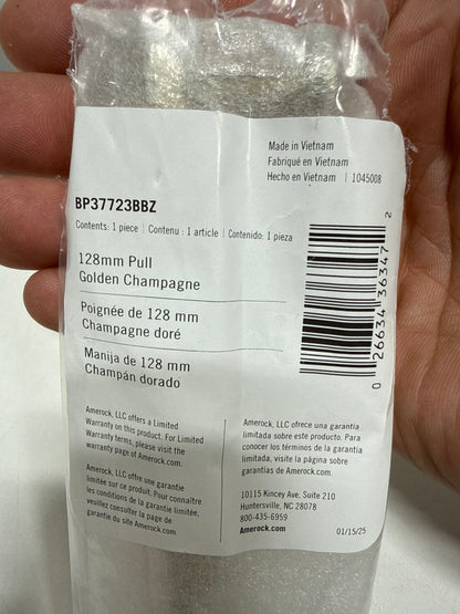 8 x Amerock Enlivity 5-1/16 Inch (128mm) Center-to-Center Golden Champagne Cabinet Pull