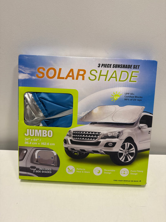 olar Shade 3 Piece Sunshade Set JUMBO for Car Truck SUV 34”x64” Type S