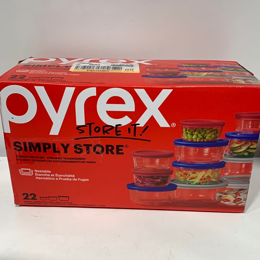 Pyrex 22pc Glass Food Storage Container Set Branzoe Retail Outlet