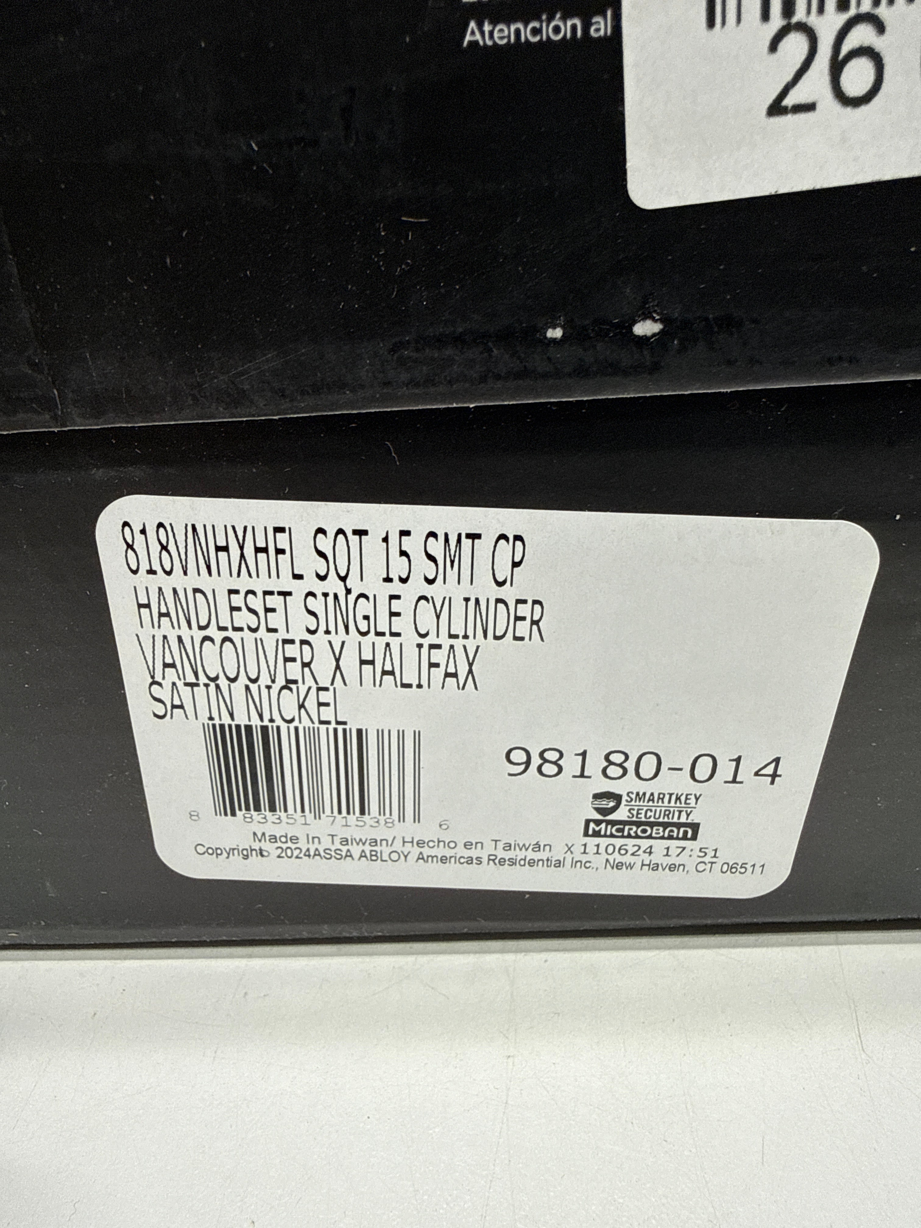 Scuff Kwikset Vancouver Satin Nickel Entry Door Knob 1-3/4 in