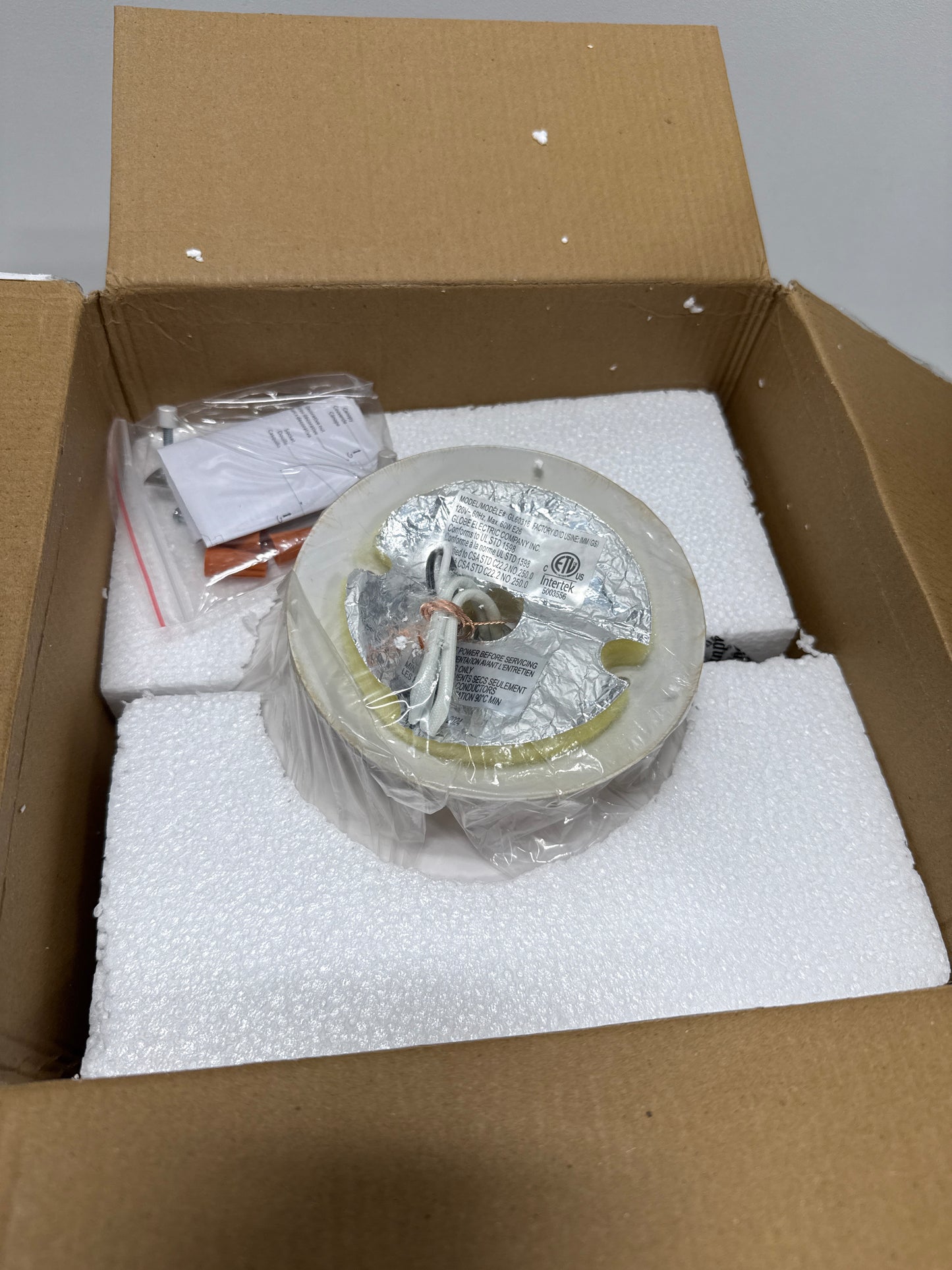 Globe Electric 60320 Oswald 10" Wide Semi-Flush Globe Ceiling Fixture Matte White