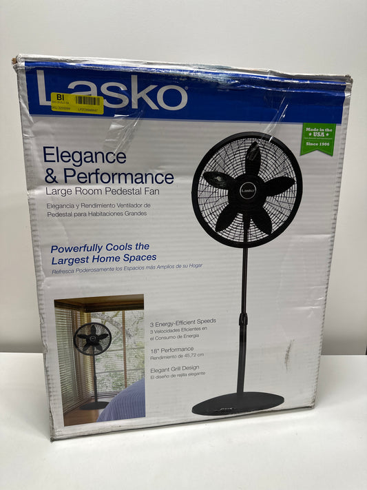 Lasko - 18 in. Oscillating 3-Speed Adjustable Large Room Pedestal Fan - Black