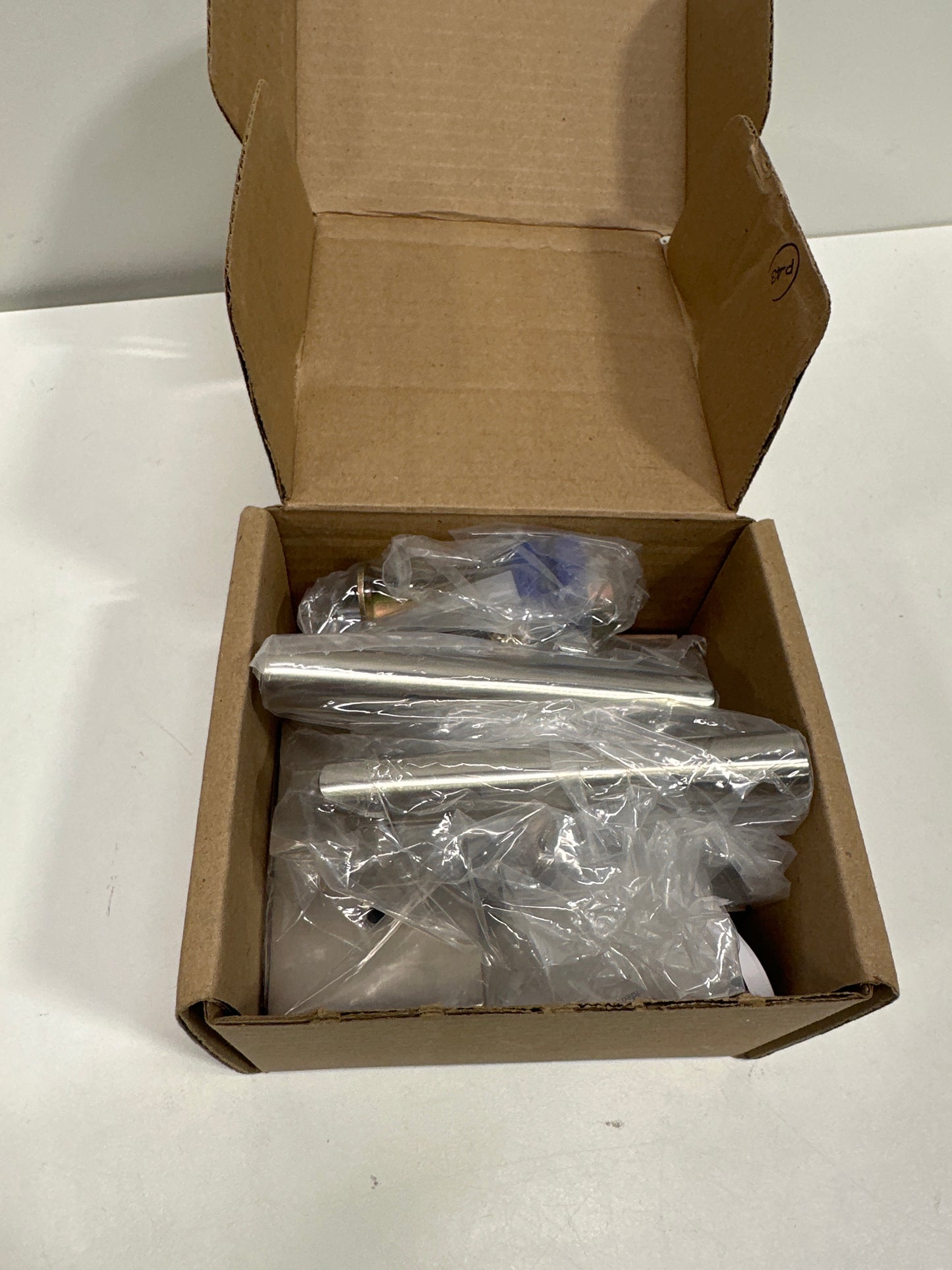 Emtek Stuttgart Right Handed Passage Door Lever Set with Modern Rectangular Rose from the Brass Modern Collection