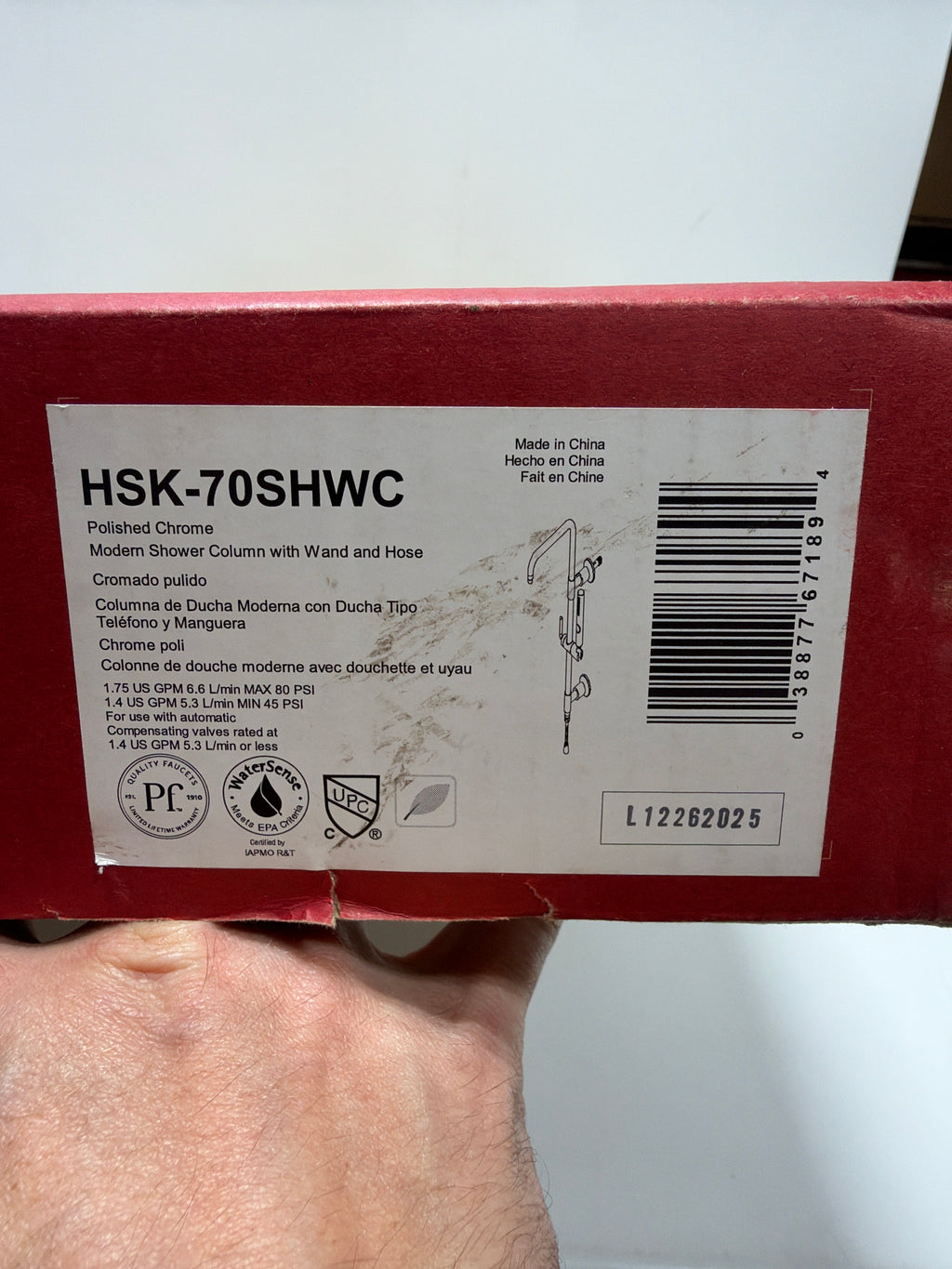 Pfister HSK-70SHW Modern Round Retrofit Shower with Hand Shower Slide Bar Shower Arm and Hose Polished Chrome