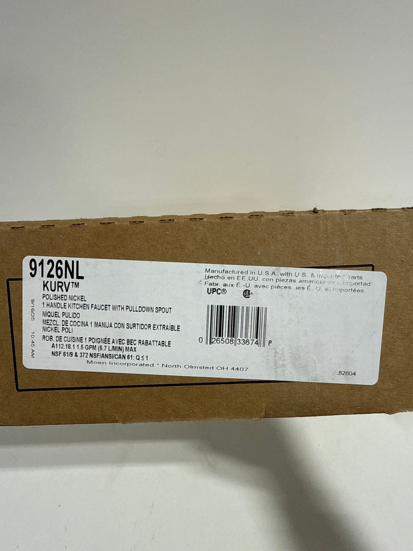 Moen 9126 Kurv 1.5 GPM Single Hole Pull Down Kitchen Faucet Polished Nickel