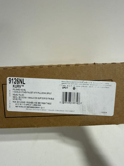 Moen 9126 Kurv 1.5 GPM Single Hole Pull Down Kitchen Faucet Polished Nickel