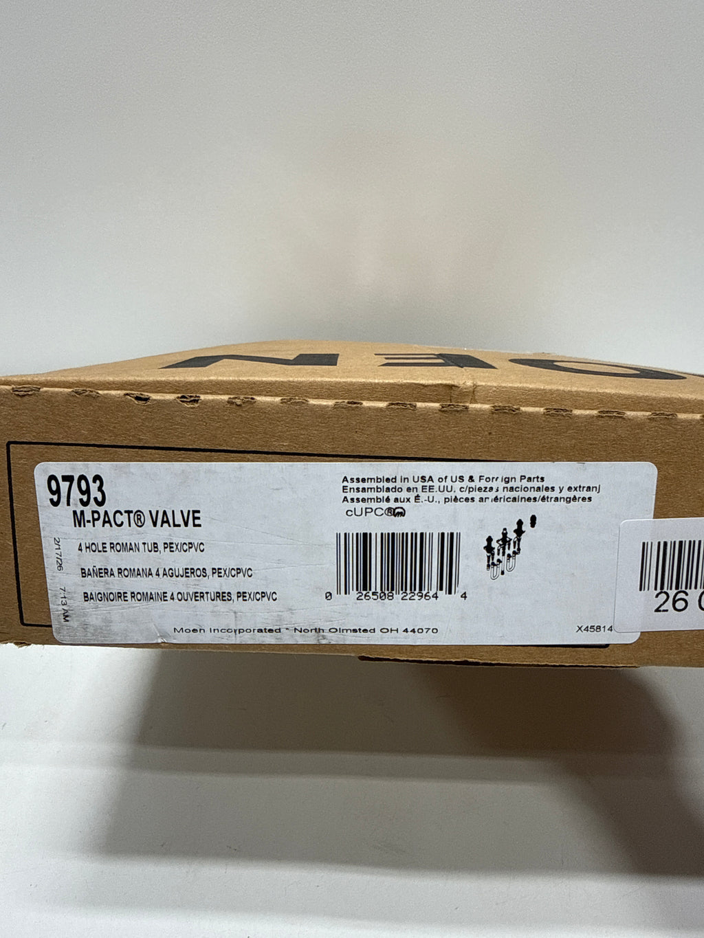 Moen Roman Tub with Diverter 10 - 24 Center 1/2 Cpvc Crimp Ring Pex Connection