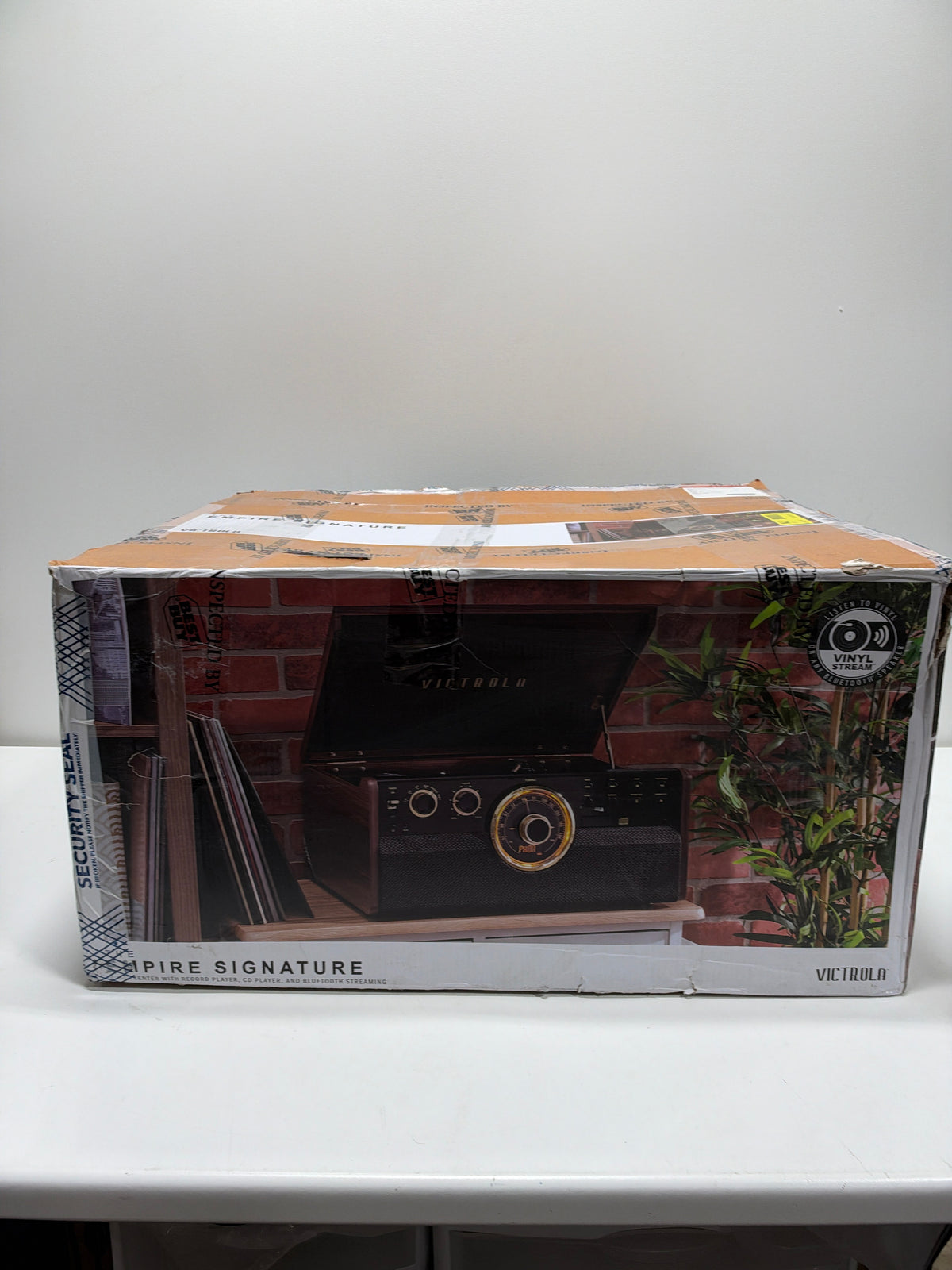 See Desc Scratch Victrola - Empire Bluetooth 6-in-1 Record Player - Gold/Brown/Black