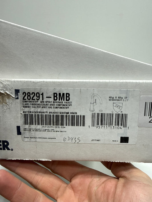 Scuff Kohler Components 1.5 GPM Cold Water Dispenser with Curved Spout Model: K-28291-BMB