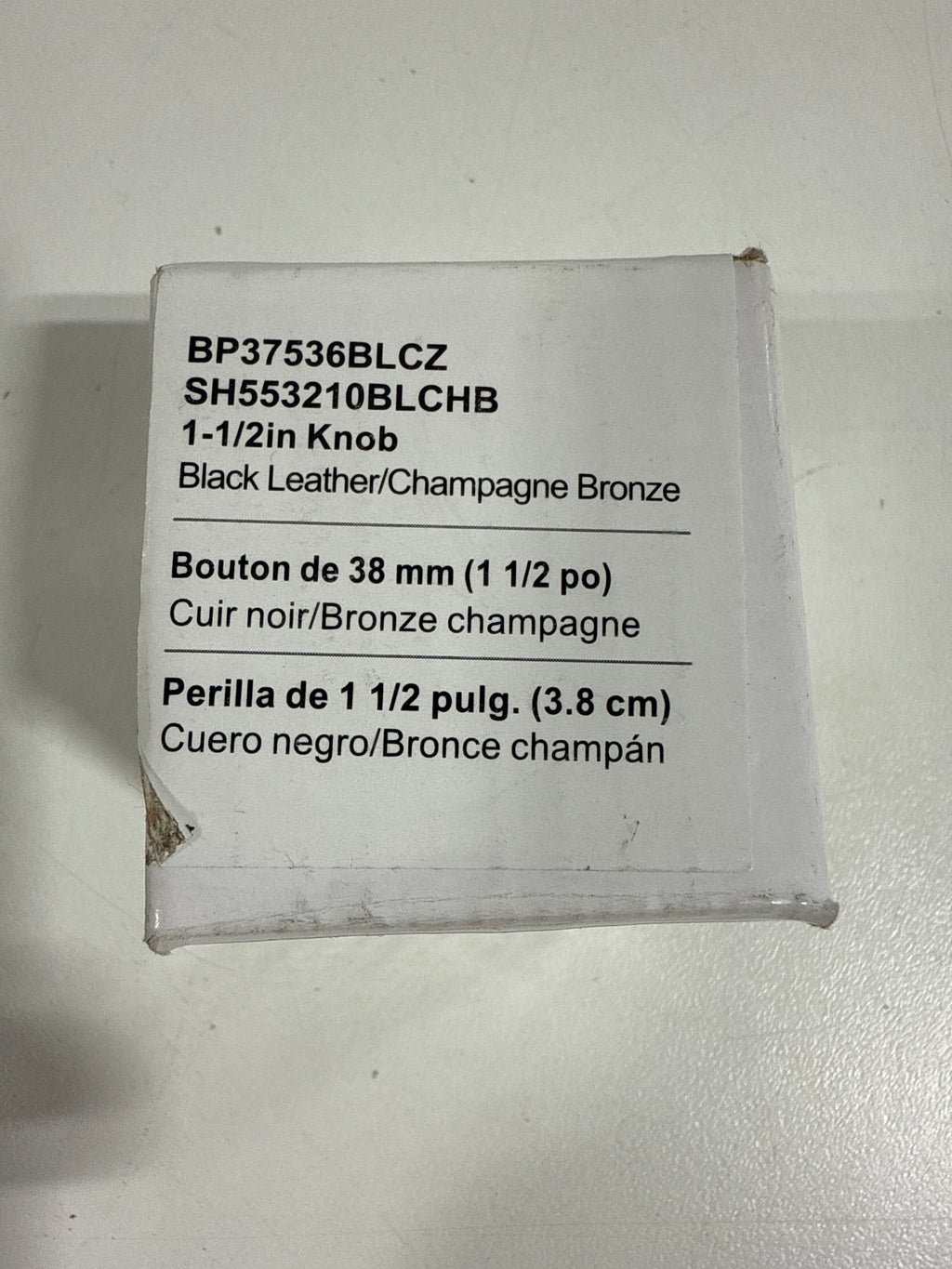 Signature Hardware 954062-112 Lazzara 1-1/2 Inch Black Leather Mushroom Cabinet Knob Champagne Bronze - *Tools Hardware