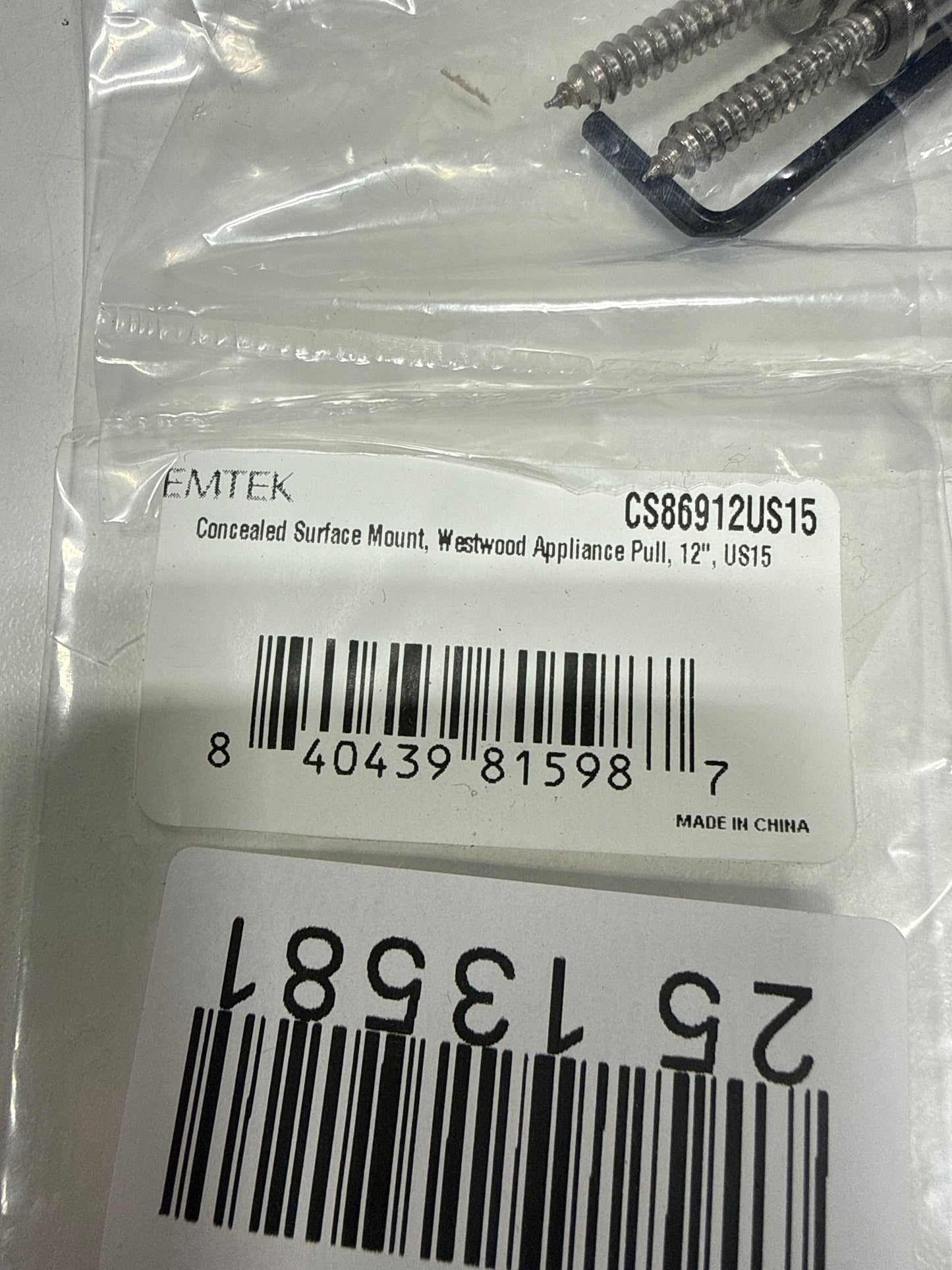 Emtek CS86912 Westwood 12 Inch Center to Center Handle Appliance Pull Satin Nickel Cabinet Hardware Pulls Appliance