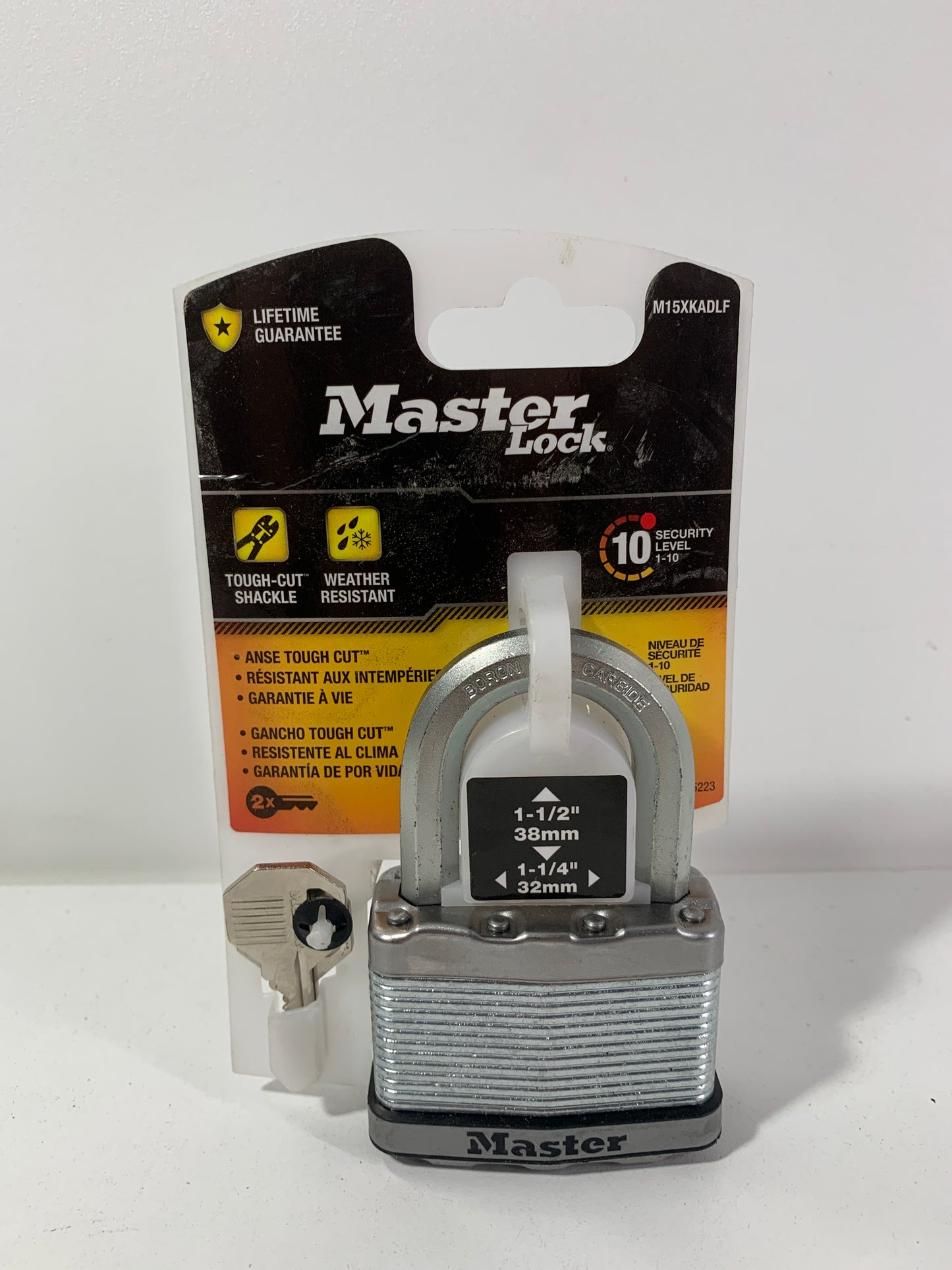 Master Lock Magnum 2 in. H X 1-1/4 in. W X 2-1/2 in. L Steel Dual Ball Bearing Locking Weather-Resis