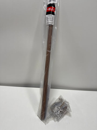 Rod Desyne 1 inch Adjustable Single Faux Wood Curtain Rod 28-48 inch in Chestnut with Bonnet Finials