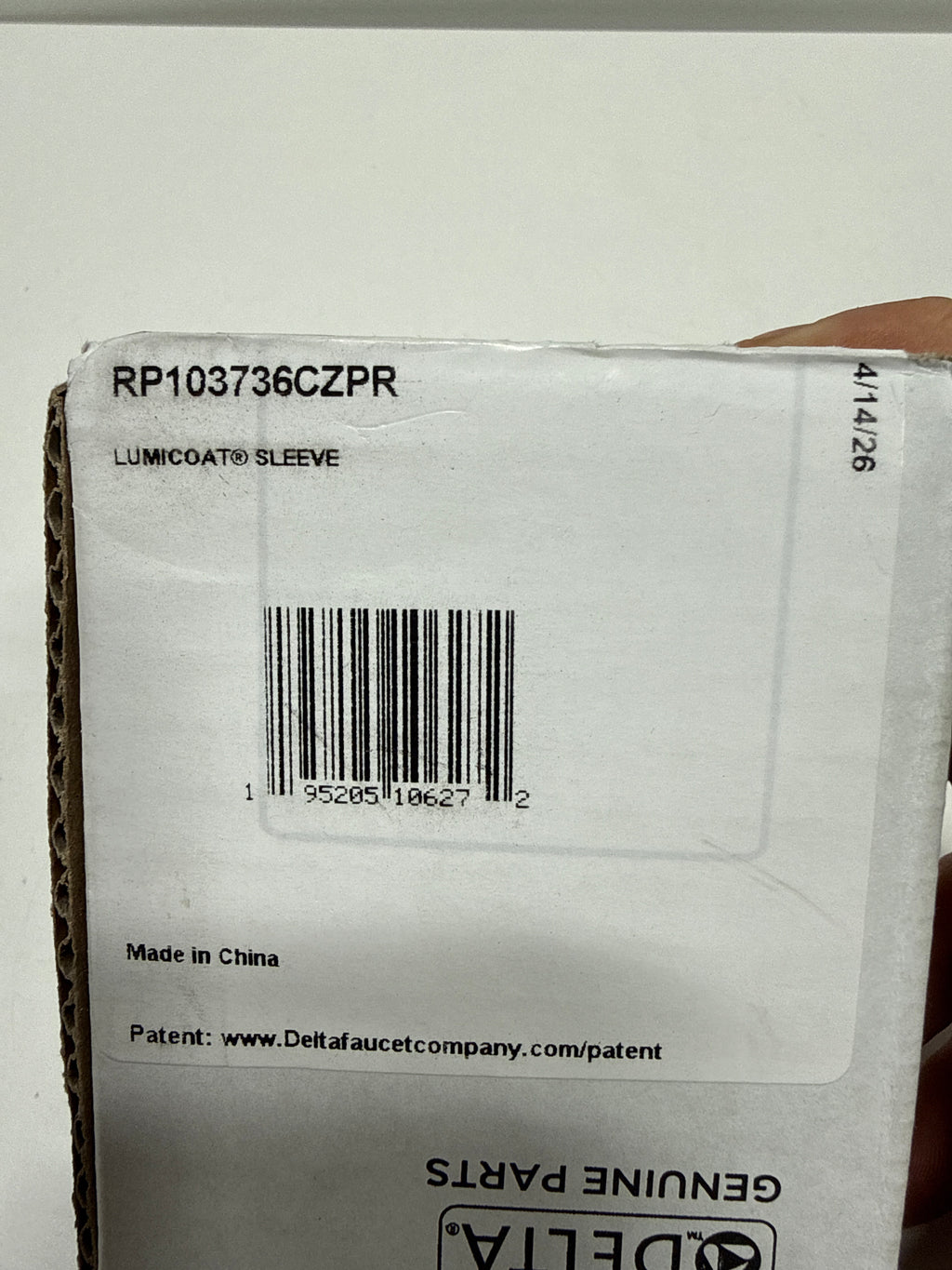 Delta Water Supply Line Sleeve Model: RP103736CZPR