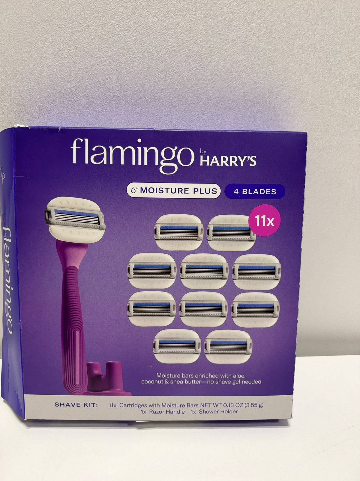 Flamingo by Harry's Moisture Plus Razor Set 11 Cartridges + 1 Handle