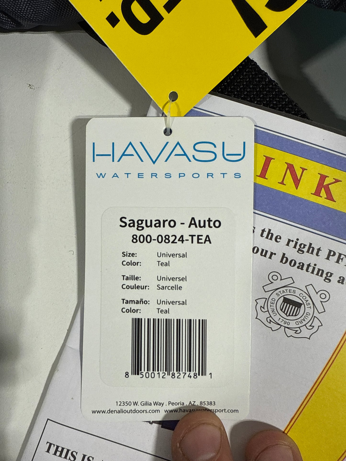 Saguaro 24 Gram Inflatable PFD – Automatic (Teal/Black)