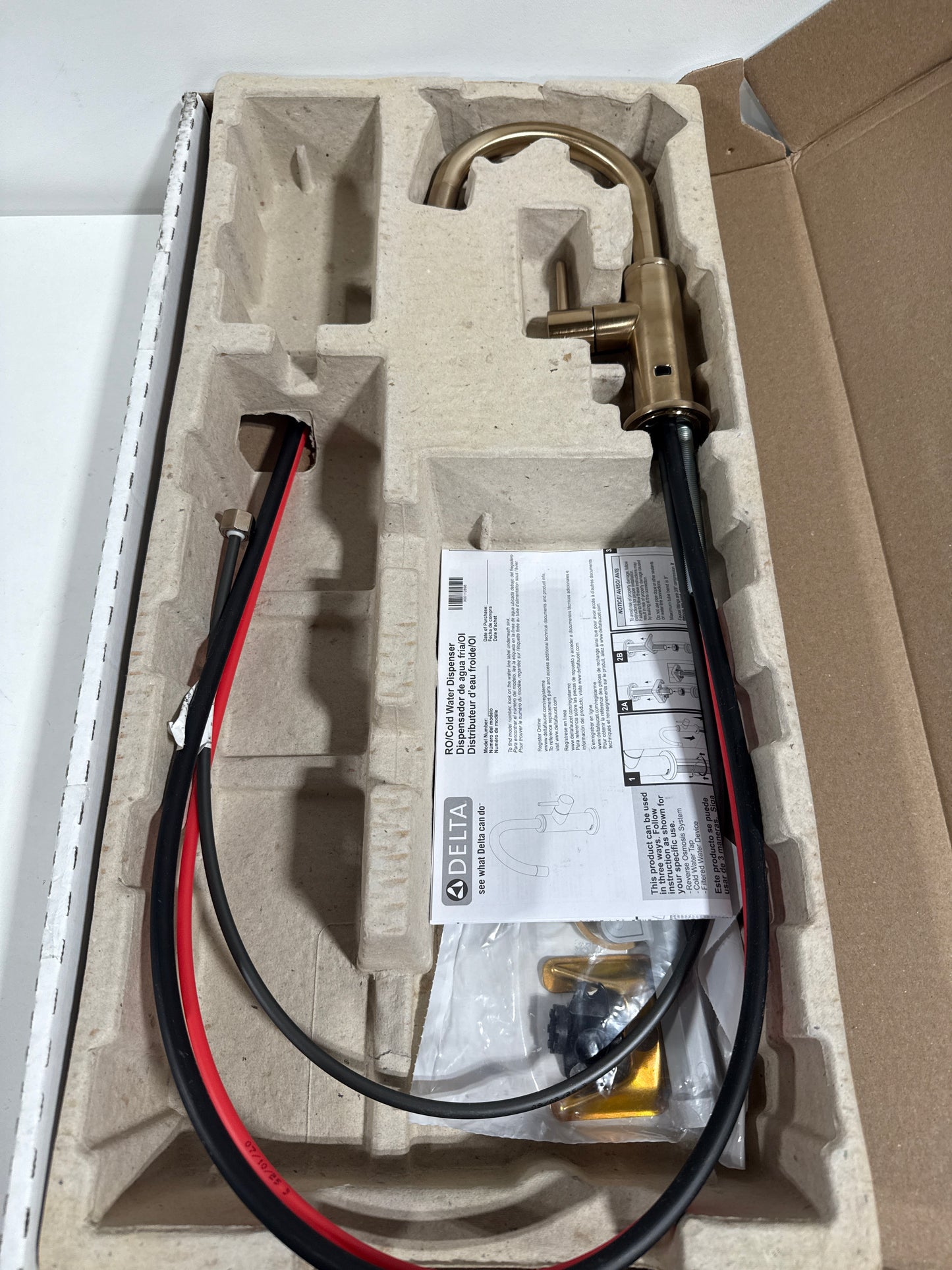 Delta 1930-DST Contemporary Round 1.5 GPM Cold Only Water Dispenser Beverage Faucet - Reverse Osmosis Compatible Champagne Bronze