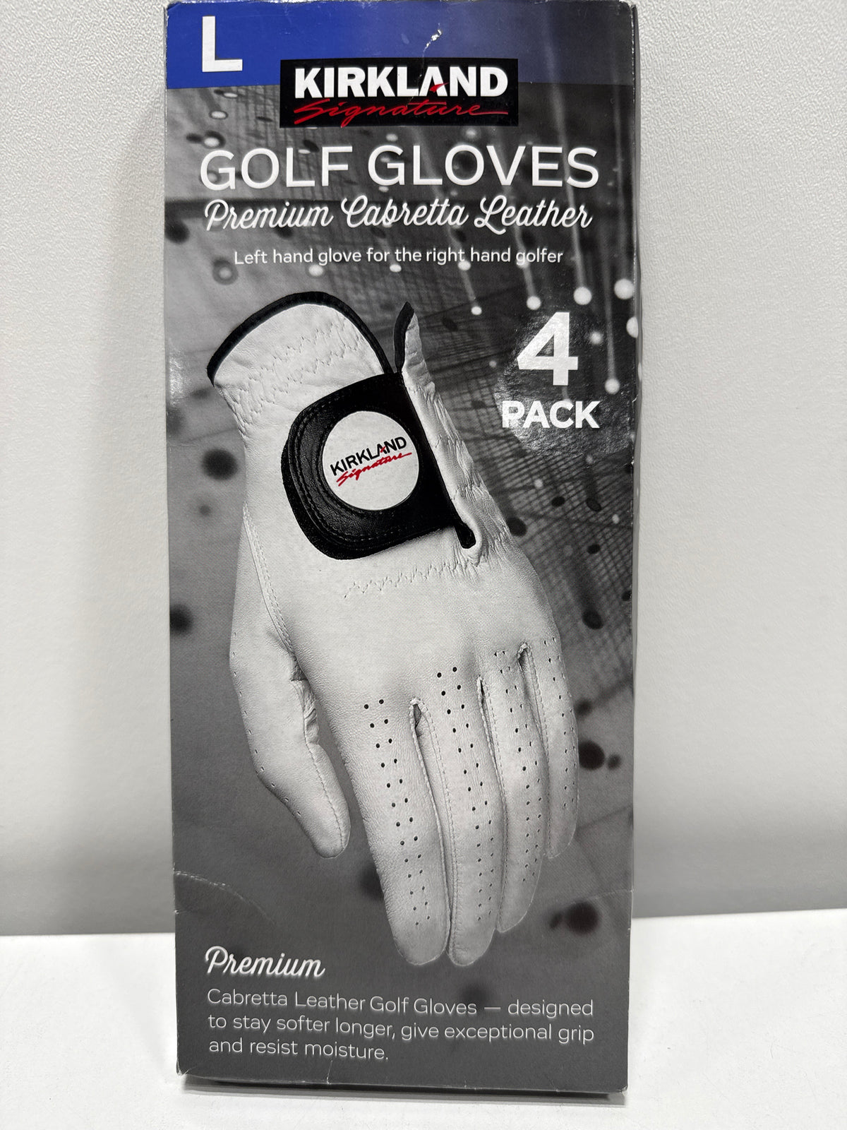 Kirkland Signature Leather Golf Glove Right Handed, 4-pack Large