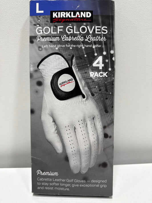Kirkland Signature Leather Golf Glove Right Handed, 4-pack Large