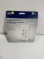 Leviton Decora SureSlide Universal Slide Dimmer 600W Incandescent 150W Dimmable LED/CFL White 2-pk - *Lighting &