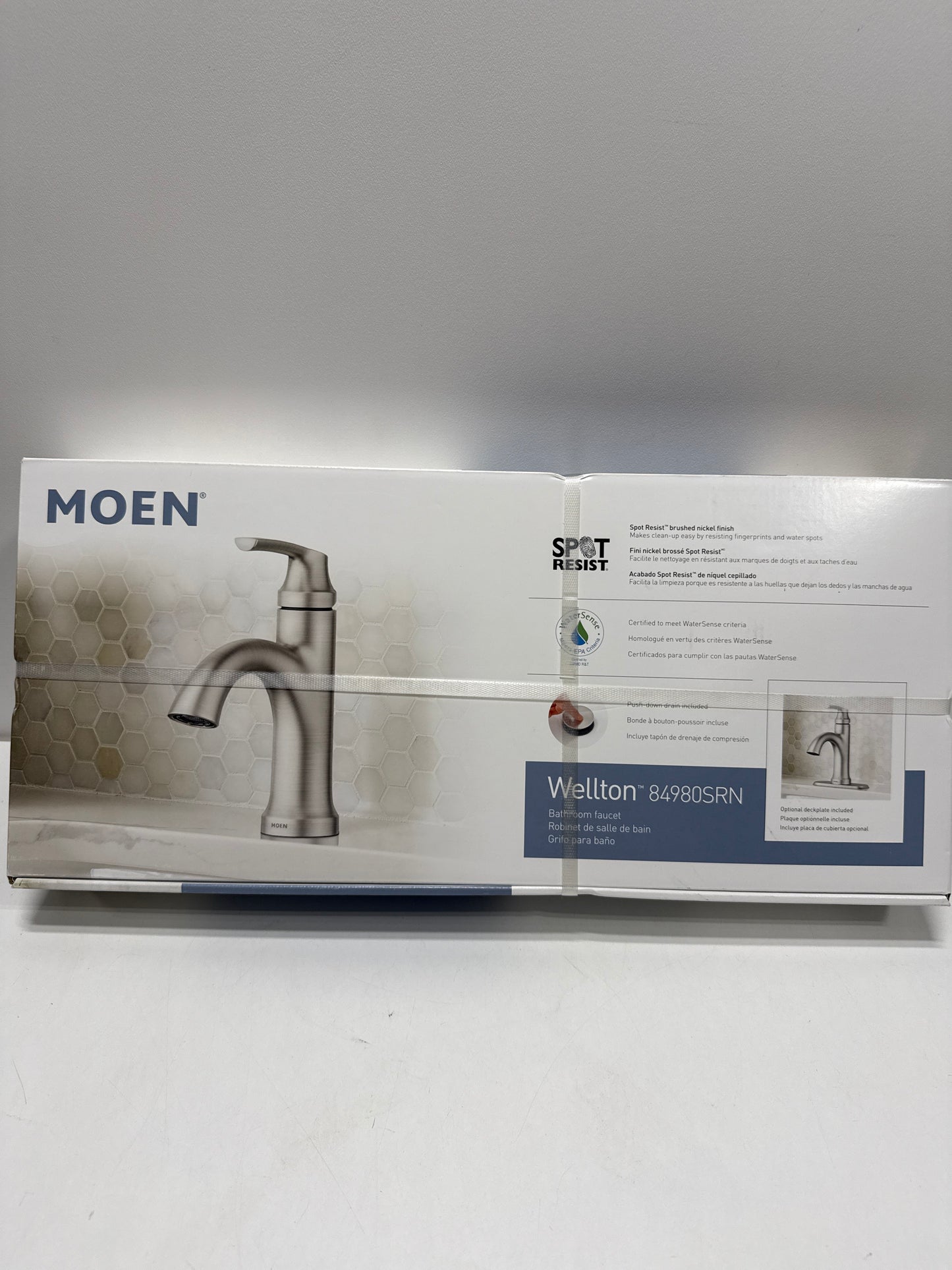Moen Wellton Spot Resist Brushed Nickel Bathroom Faucet 84980SRN