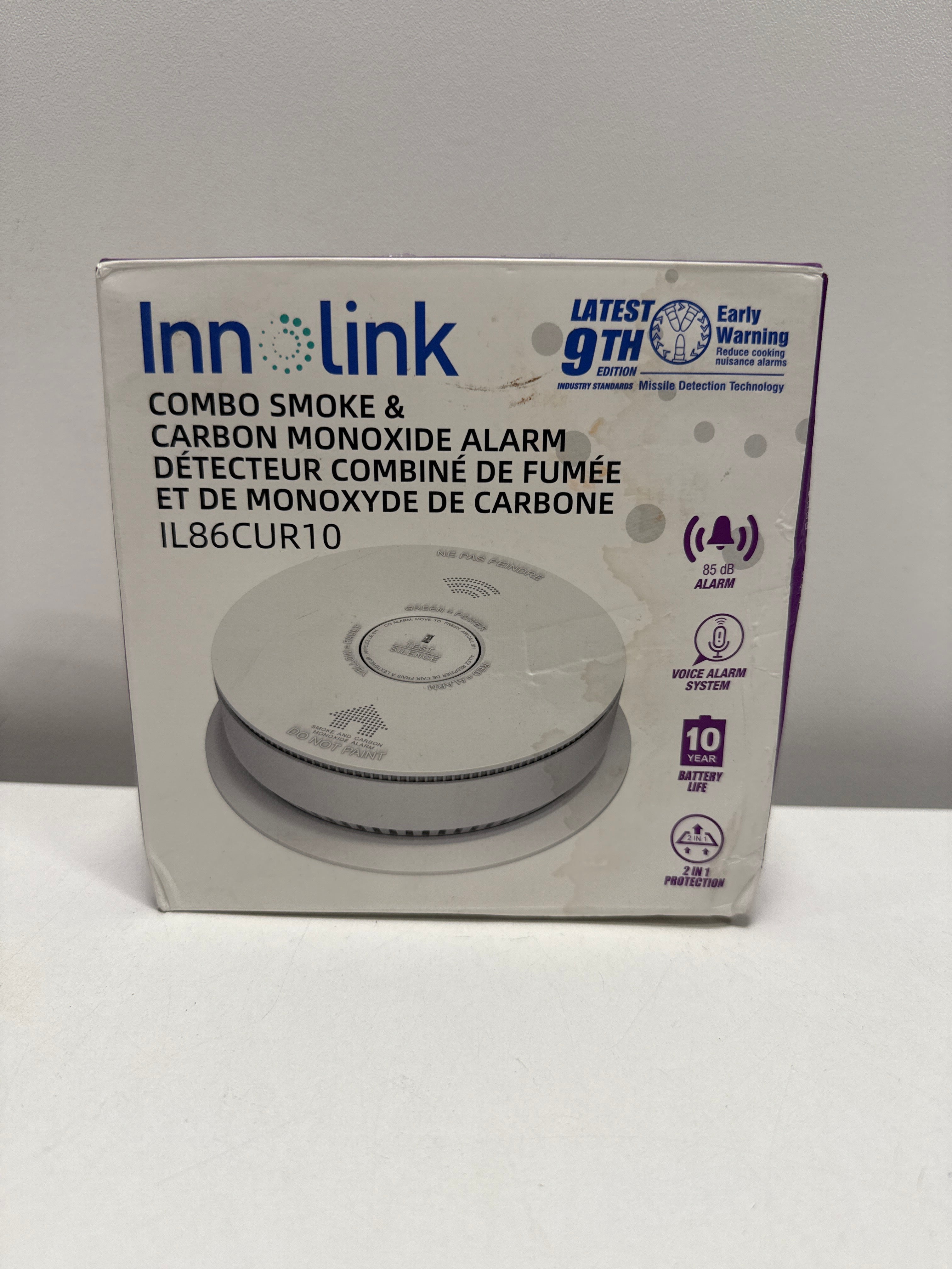 10-Year Battery Powered Wireless Interconnected Smoke and Carbon Monoxide Detector with Voice Alarm(1-Pack)