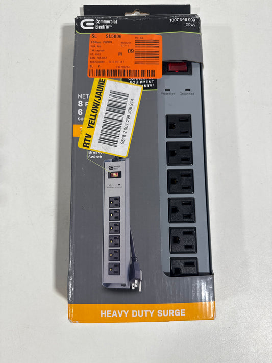 8 Ft. 6-Outlet Metal Surge Protector