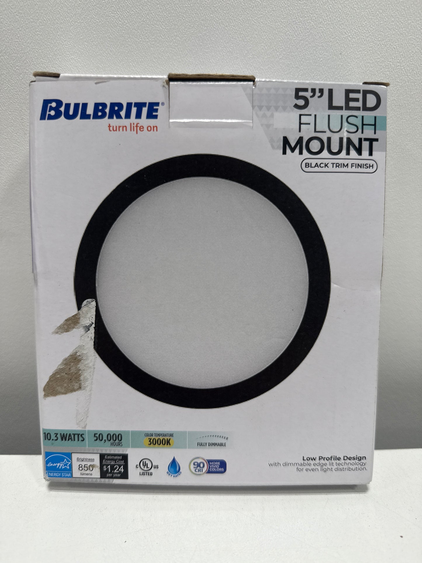 Bulbrite 773600 5" Wide LED Flush Mount Ceiling Fixture Black