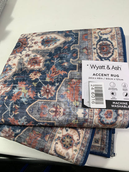 Wyatt & Ash Washable Runner/Accent Rugs, Aliyeh Navy