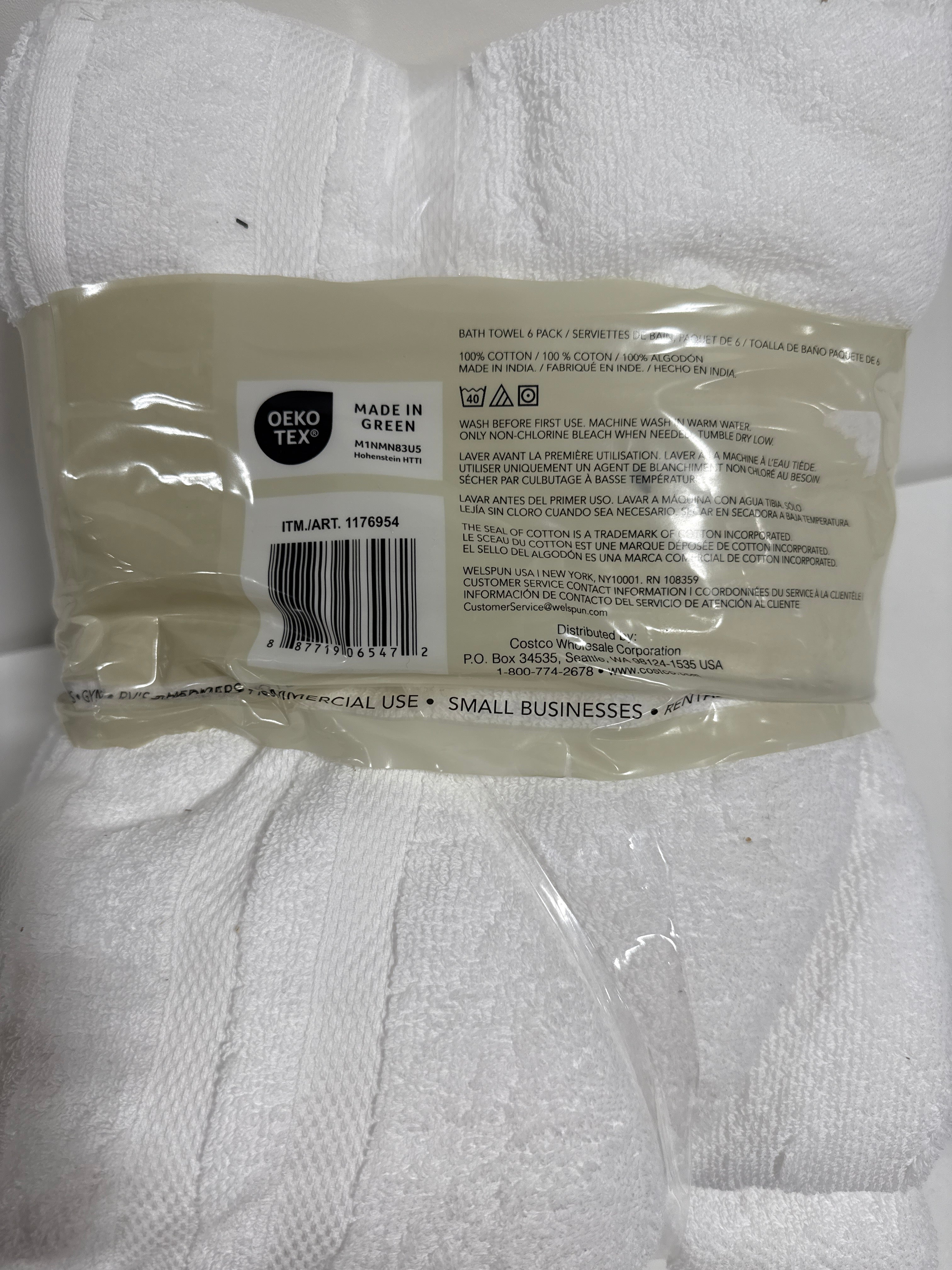 Grandeur Hospitality Bath Towel 6 Pack 34’’ X 54’’ 100% Cotton 6 Pack - *Kitchen & Dining