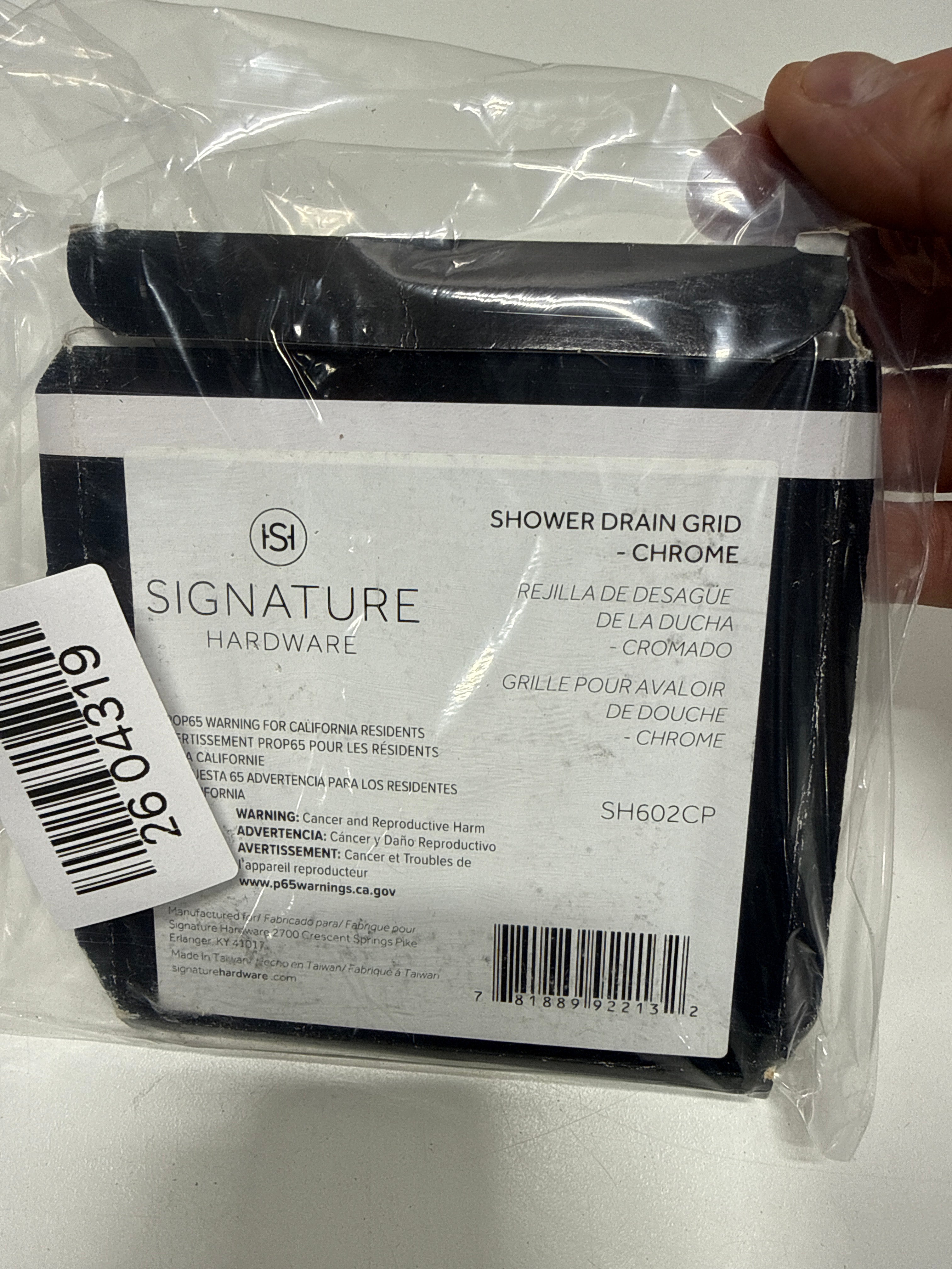 SIGNATURE HARDWARE 149447 41/4 OD Shower Strainer SNAPIN Chrome