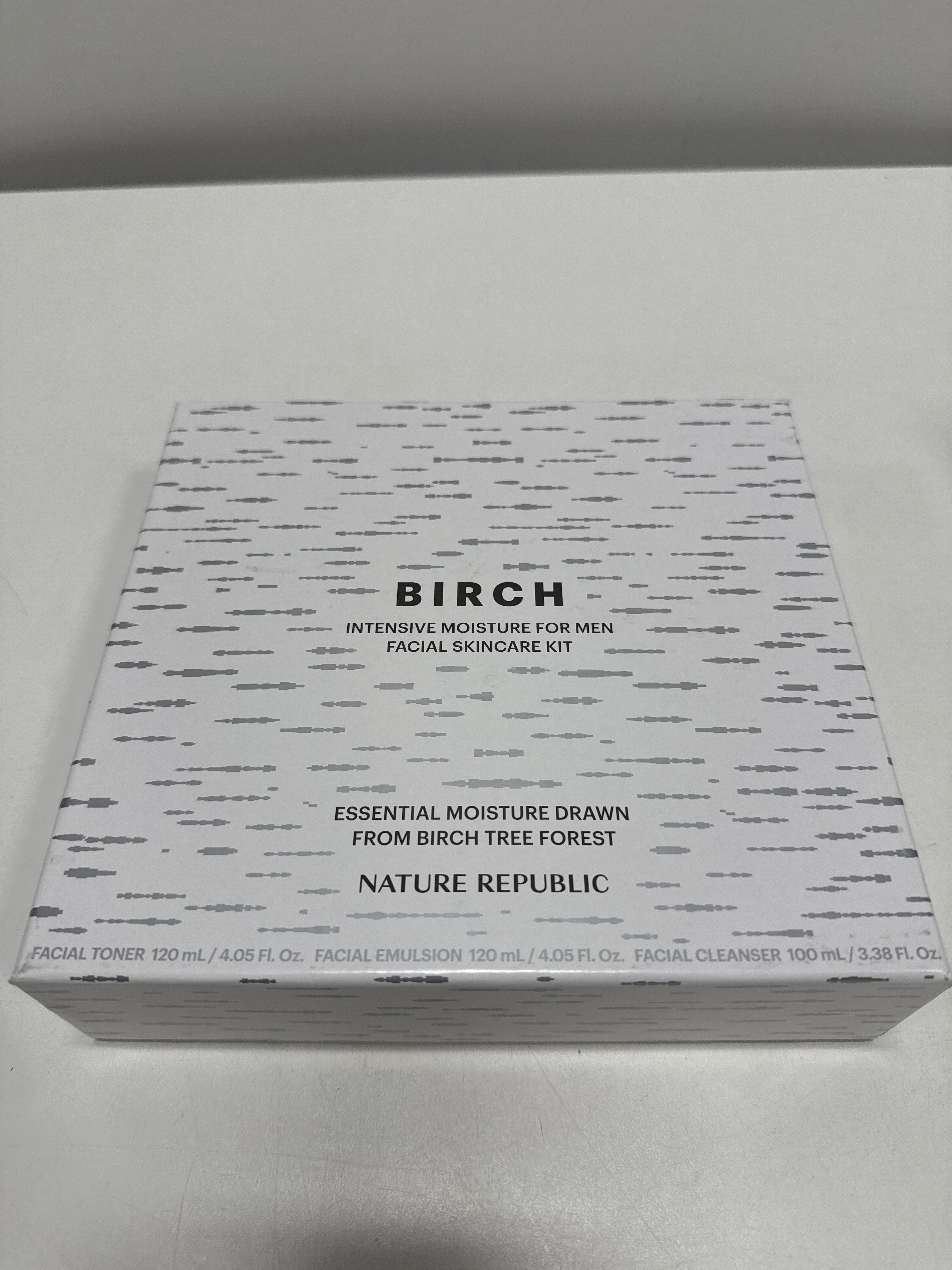 Nature Republic Birch Intensive for Men Skin Care Kit Face Wash & Moisturizer for Hydrated Skin Facial Toner (4.05