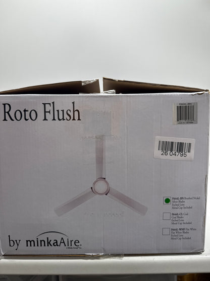 MINKA-AIRE F644L-BN Roto Flush 52" 3-Blade LED Ceiling Fan in Brushed Nickel Finish with Brushed Nickel Blades and a Frosted White Lens