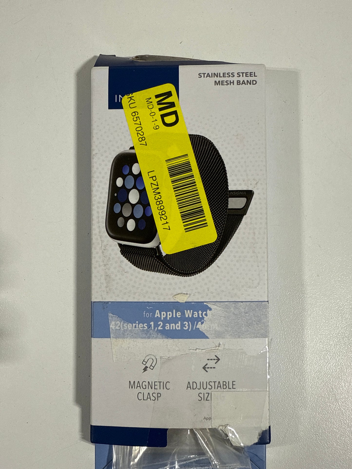 Insignia™ - Stainless Steel Mesh Band for Apple Watch 44mm, 45mm, 46mm Series 10, 49mm, SE, Ultra and Ultra 2 49mm - Black