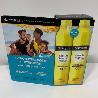 Neutrogena Beach Defense Sunscreen Spray SPF 60+, 8.5 Ounce (Pack of 2)