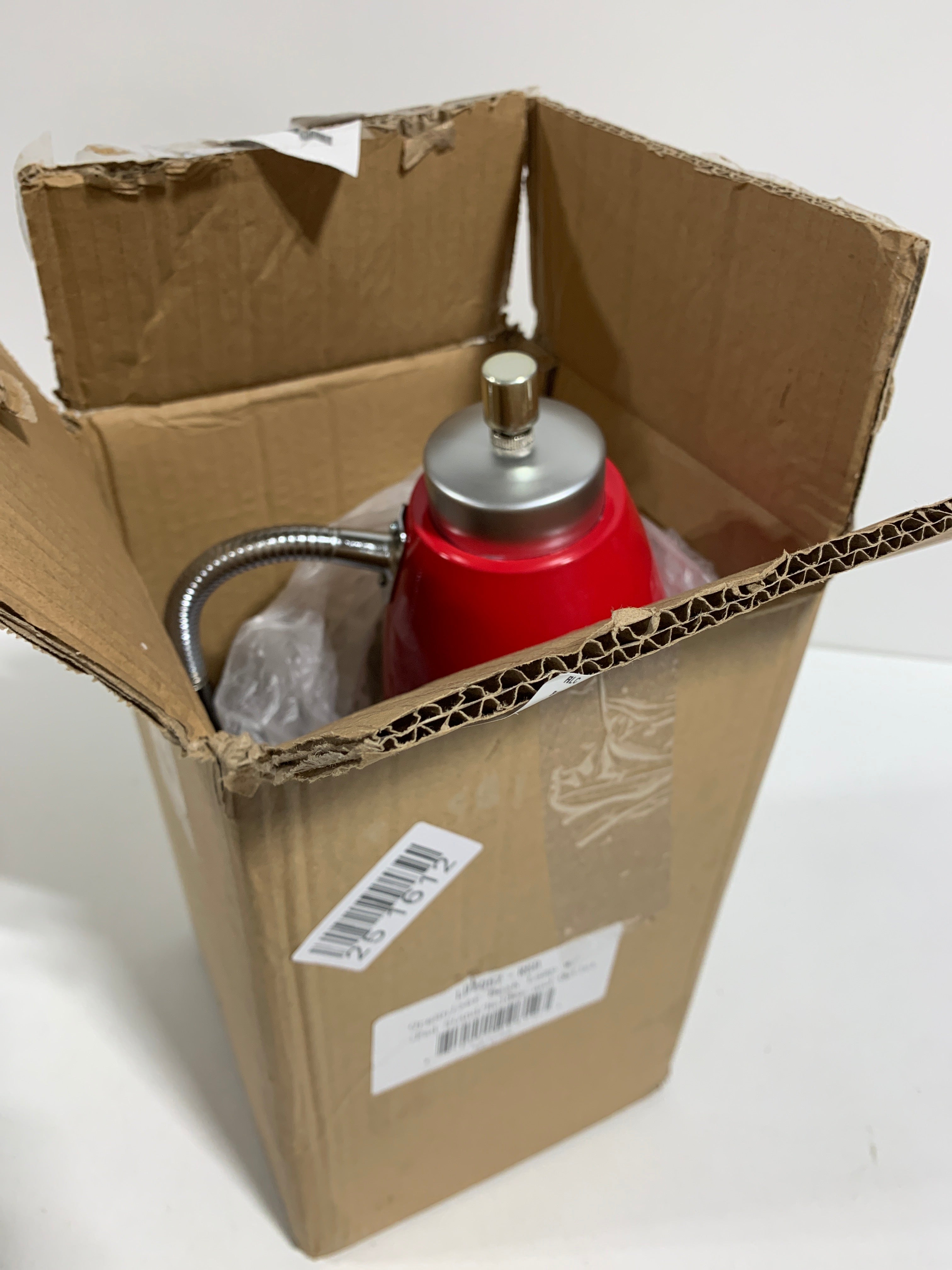 Gooseneck Organizer Desk Lamp with Holder and Charging Outlet Red - *Furniture & Organization
