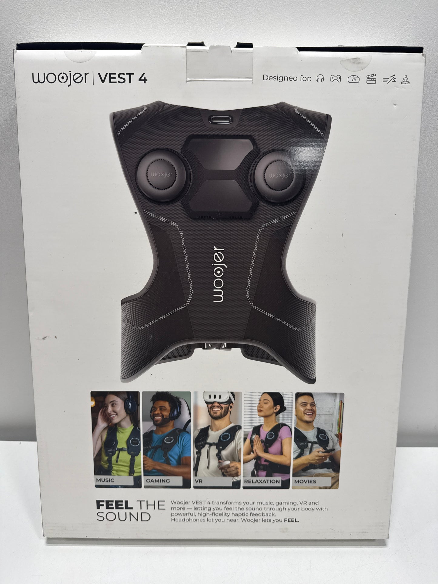 Woojer - HiFi Haptic Vest 4 - Compatible with PS (3,4,5) Xbox (Series X, One, 360) Nintendo (Switch, 3DS) - Black