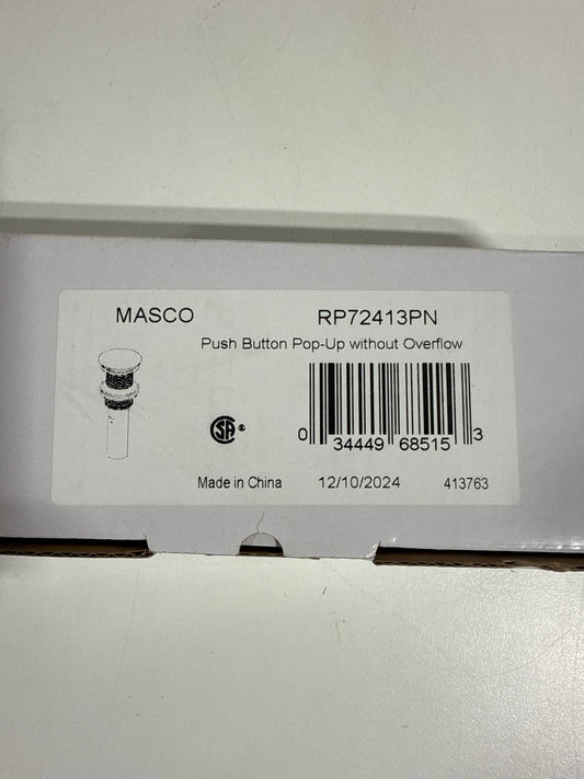 Brizo RP72413 1-5/8" Push Button Drain Assembly - Less Overflow Brilliance Polished Nickel