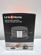 Link2Home Wireless Charging Pop up Outlet with USB 3 Outlets Black
