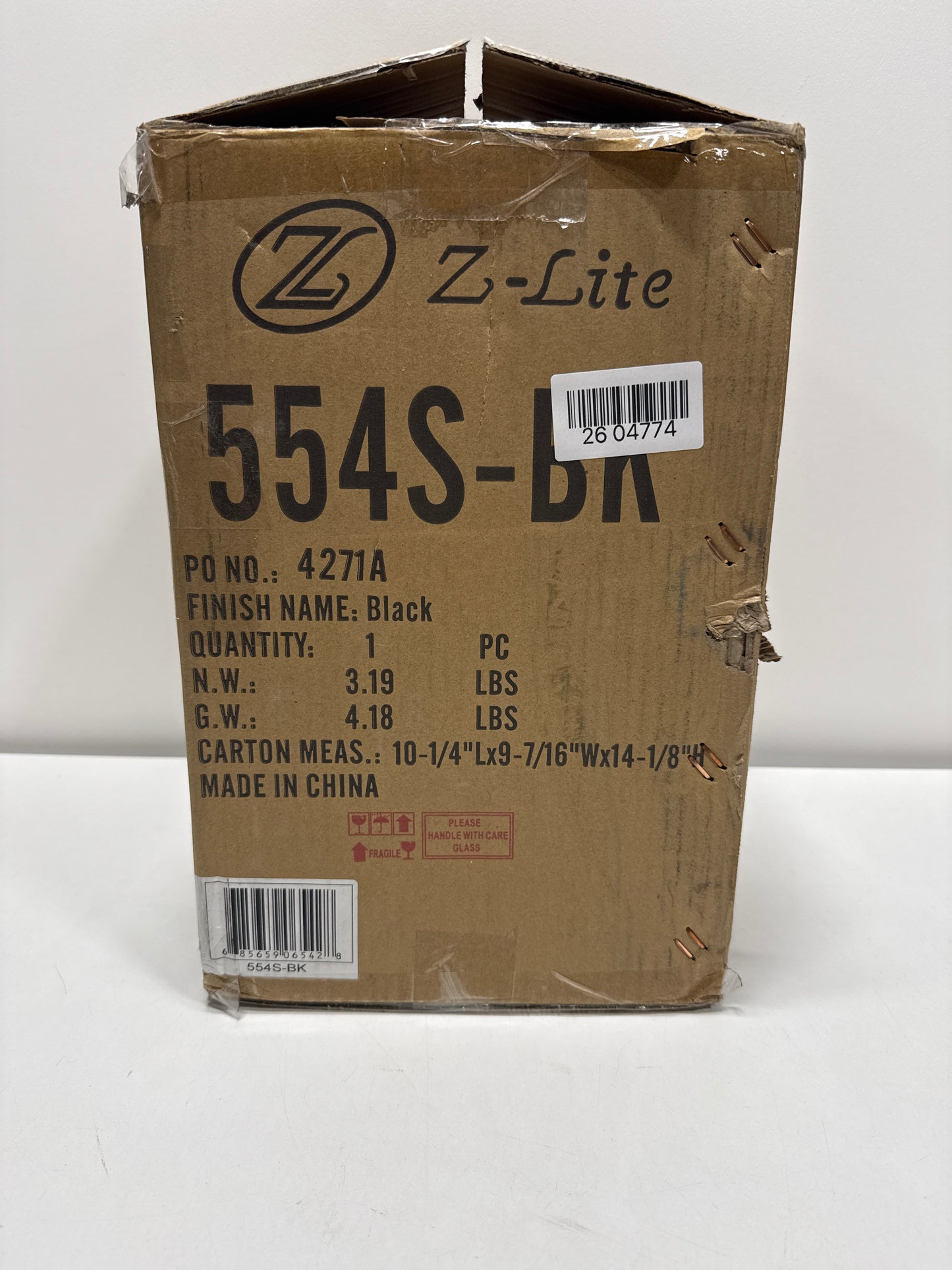 Z-Lite 1 Light Outdoor 554S-BK
