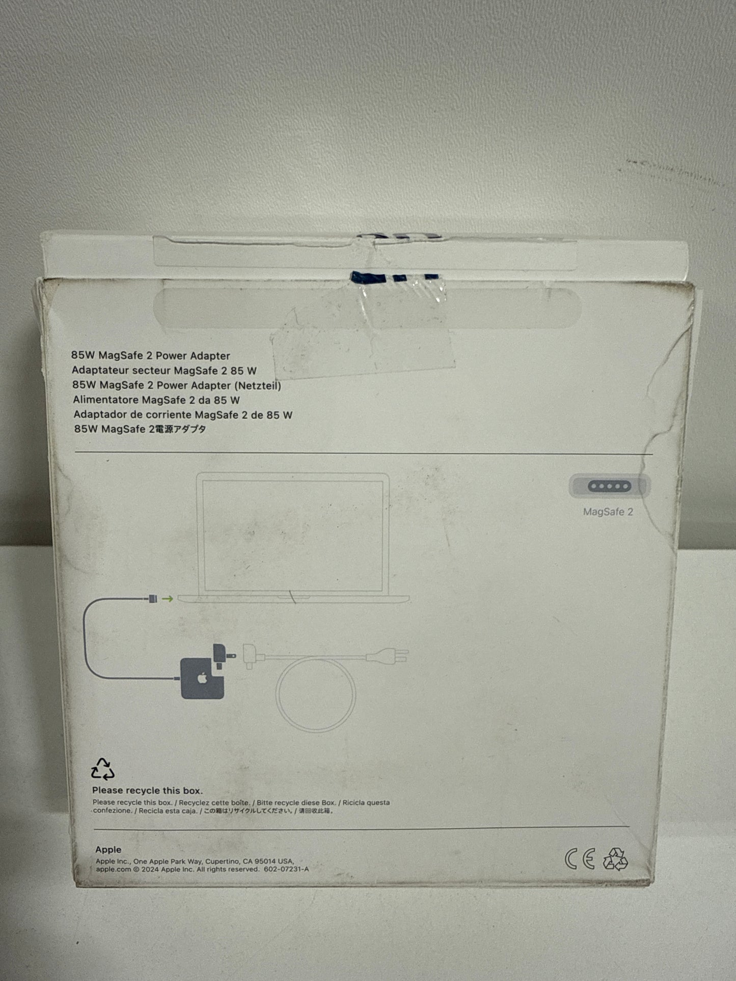 Apple - 85W MagSafe 2 Power Adapter with Magnetic DC Connector (for MacBook Pro with Retina Display) - White